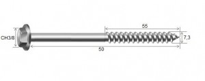 Parafuso Telha 7,3 x 50 CH3/8 RS7,3 mm Zc Bco - 10 peas